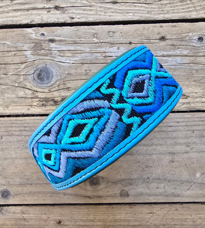 The Sofia (blue with green padding with waves)